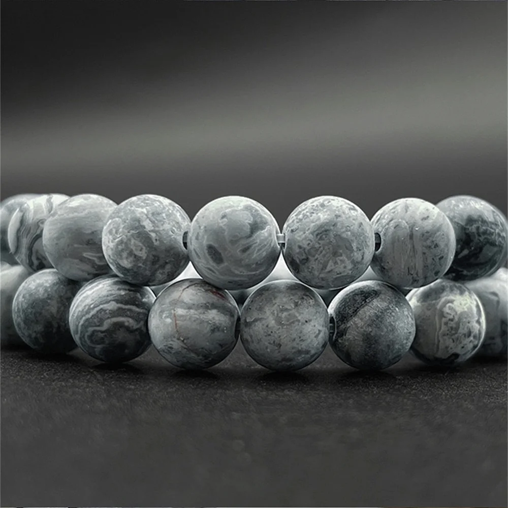 

Natural Stone Frosted Map Jades Loose Beads 4 6 8 10 12mm for Jewelry Making DIY Necklace Bracelet Women's Earrings Accessories