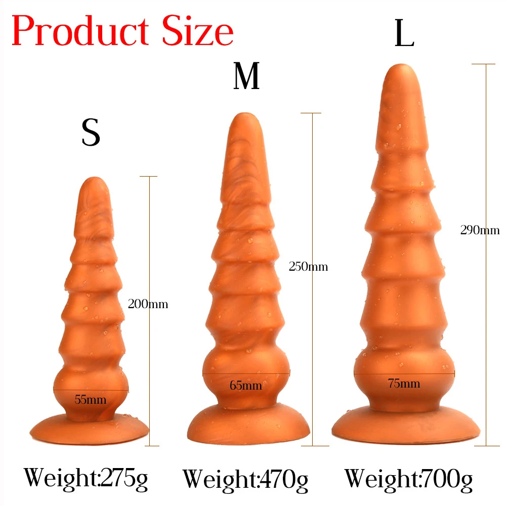 Liquid Silicone Pagoda Huge Anal Plug Dildos Sex Product Big Butt Plug Soft Penis Anal Dilator Stimulate Vagina and Anus Sex Toy