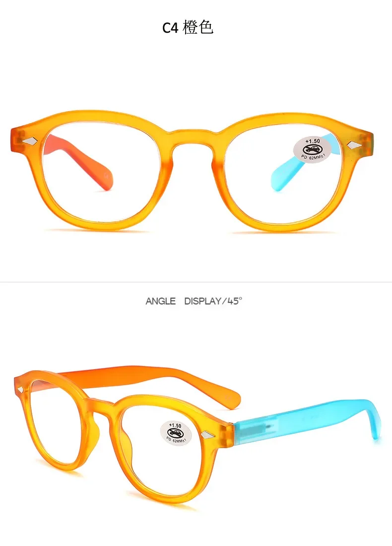 +1,0 ~ +4,0 Reisnägel Kunststoff Presbyopiebrille Ovale neutrale Lesebrille Farbblockierte Schutzbrille – Detail 5