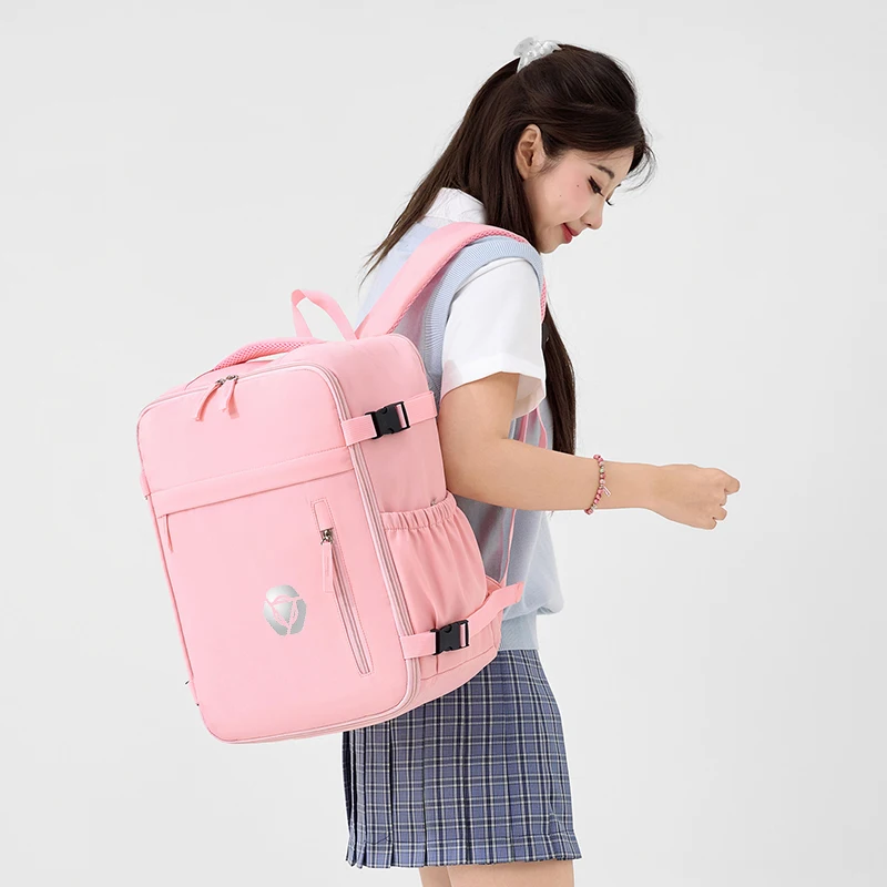 New Cross-Border In-Stock Backpack with Side Shoe Compartment for Travel, Business Trips, and Boarding, Small Size Double Shoulder Bag 40*30*20cm