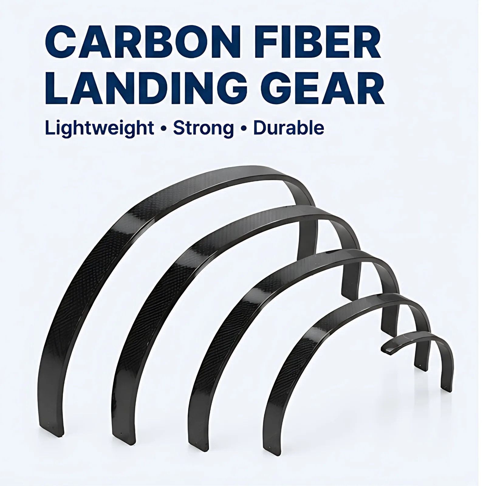 Carbon Fiber Landing Gear for Gas RC Airplane 26CC-200CC Fixed Wing Aircraft Lightweight High Strength Undercarriage