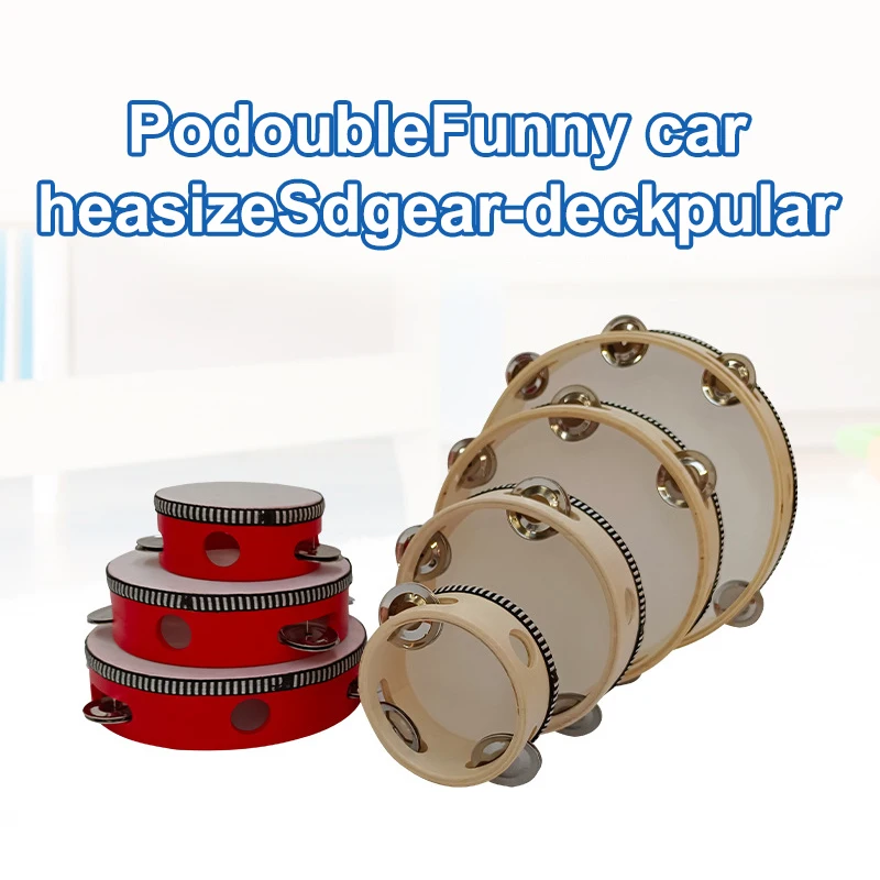 

1Pc Wooden Tambourine 4/6/8/10-Inch Beige Rim With Metal Jingles Musical Educational Percussion Instrument For Concert Church Pa