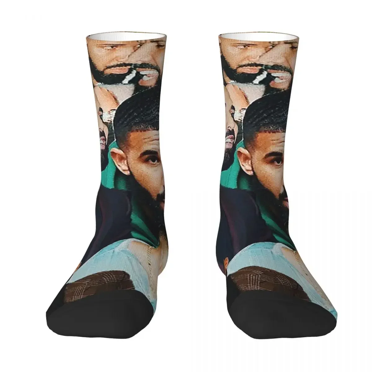 Drake-calcetines de Collage Harajuku para hombre y mujer, medias largas de alta calidad, accesorios para todas las estaciones, regalo de cumpleaños