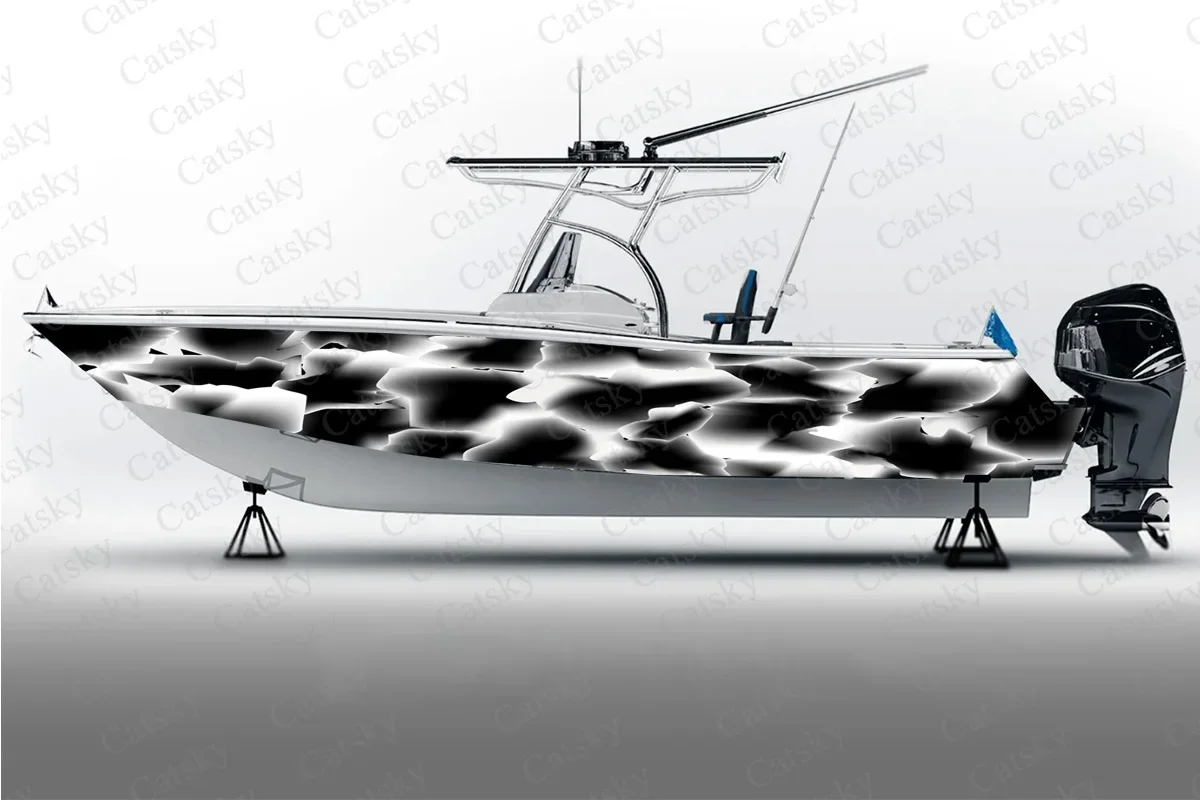 

Vector abstract graphics Boat Sticker Packaging Fish Boat Waterproof Custom Marine Boat Sticker wrap vinyl