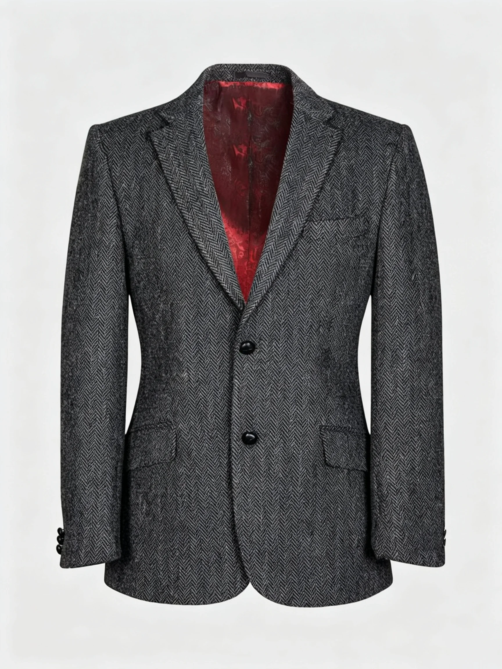 Handsome Jacket Pants Men Set Fashion Notched Lapel Two Button Herringbone Style Men Business Wear Custom 3 Piece Formal Suit