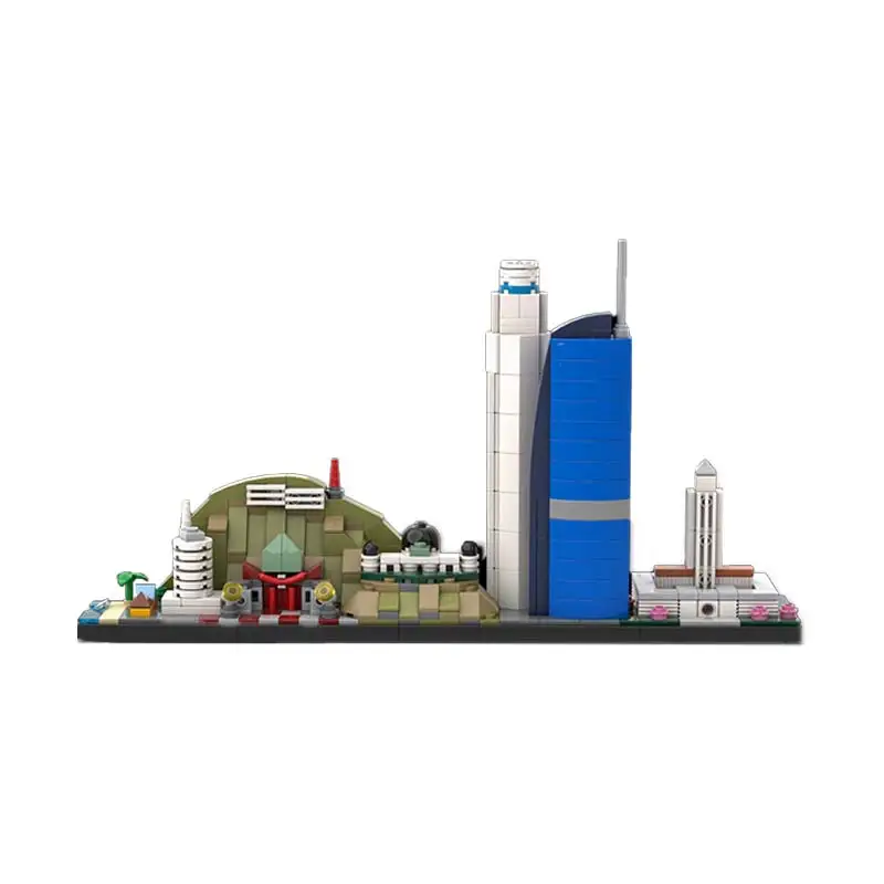 Строительные блоки известный Skyline Los Angeles MOC, городская архитектура, модель уличного вида, сборные блоки, игрушка для детей, подарок-пазл