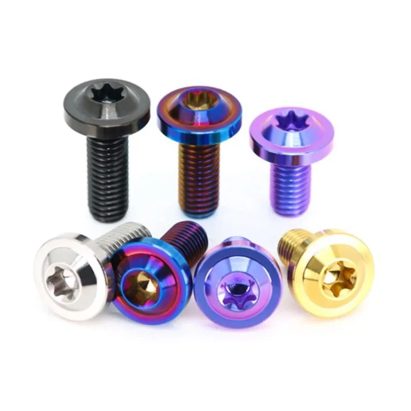 مسامير مضادة للسرقة من سبائك التيتانيوم TC4 (M5/M6/M8/M10) - رأس الصحن الطائر، زهر البرقوق الداخلي، لتعديل الدراجة النارية #3