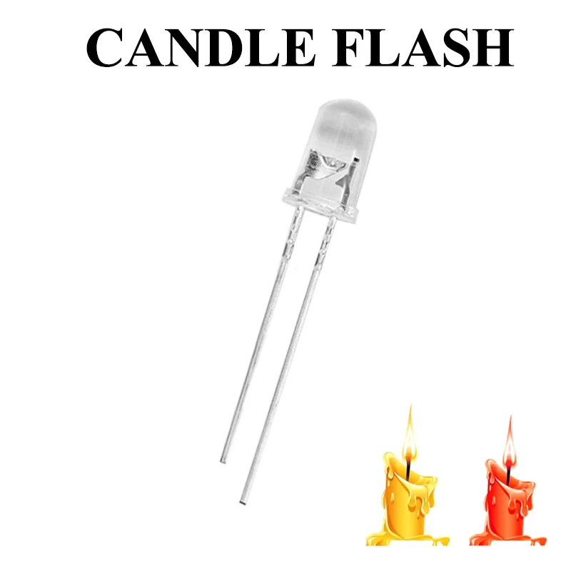 3V 5mm Świeca Led Migotanie Czerwony Żółty Ciepłe Białe Światło Migotanie Diody LED Flash Blink Dip Led Diode Intermitente Light Lamp