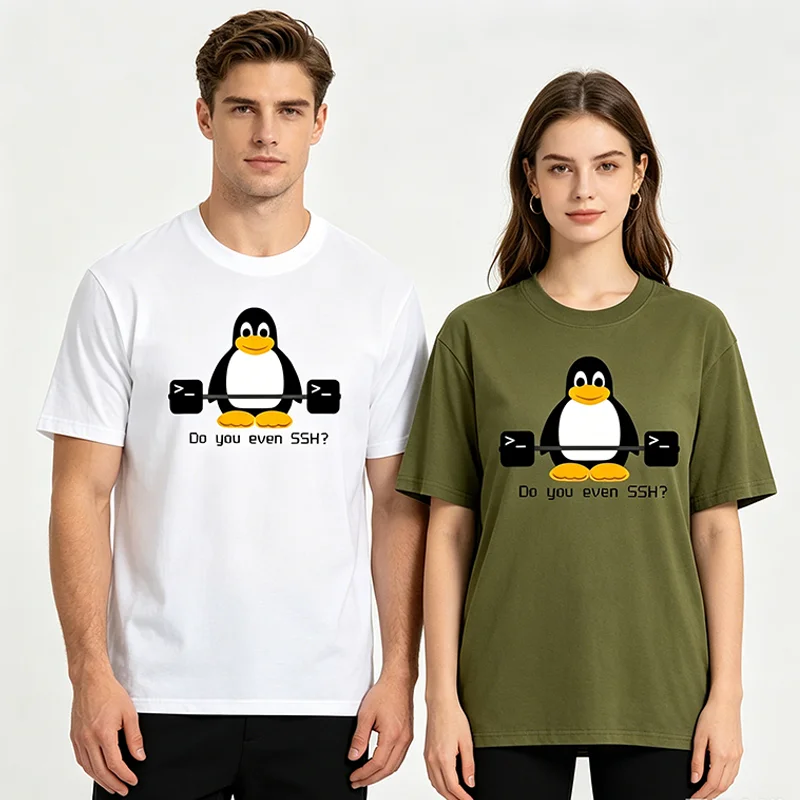 Lustiges T-Shirt mit Linux-Betriebssystem-Pinguin-Memes-Aufdruck, einzigartiges, lässiges, modisches Herren-T-Shirt, bequemer Unisex-Stil