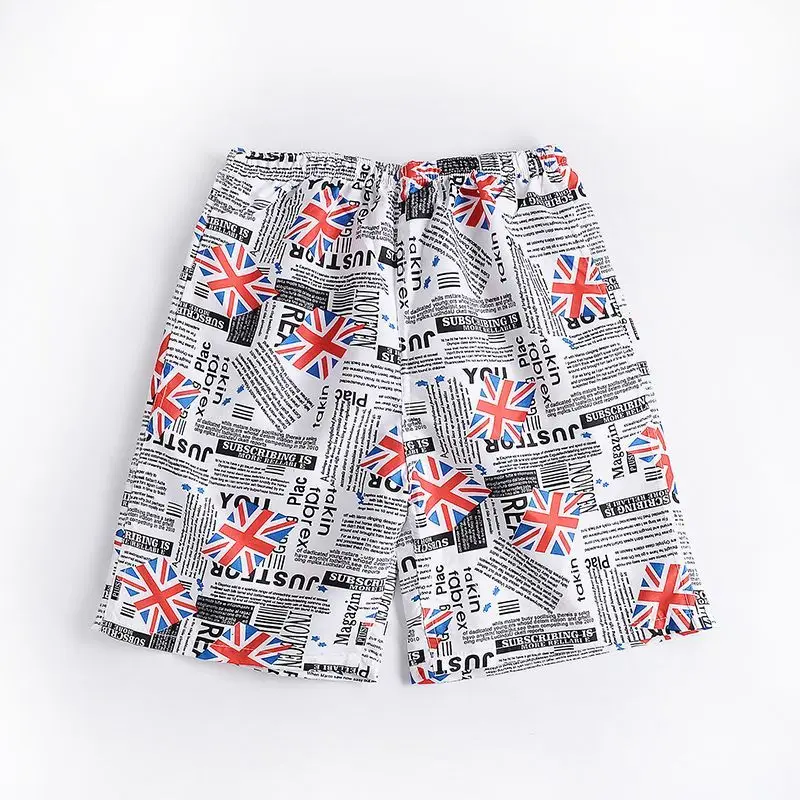 Men's Summer Cargo Shorts with Geometric Print Loose Fit Breathable Beach Shorts for Casual Wear Lightweight Five Inch Inseam