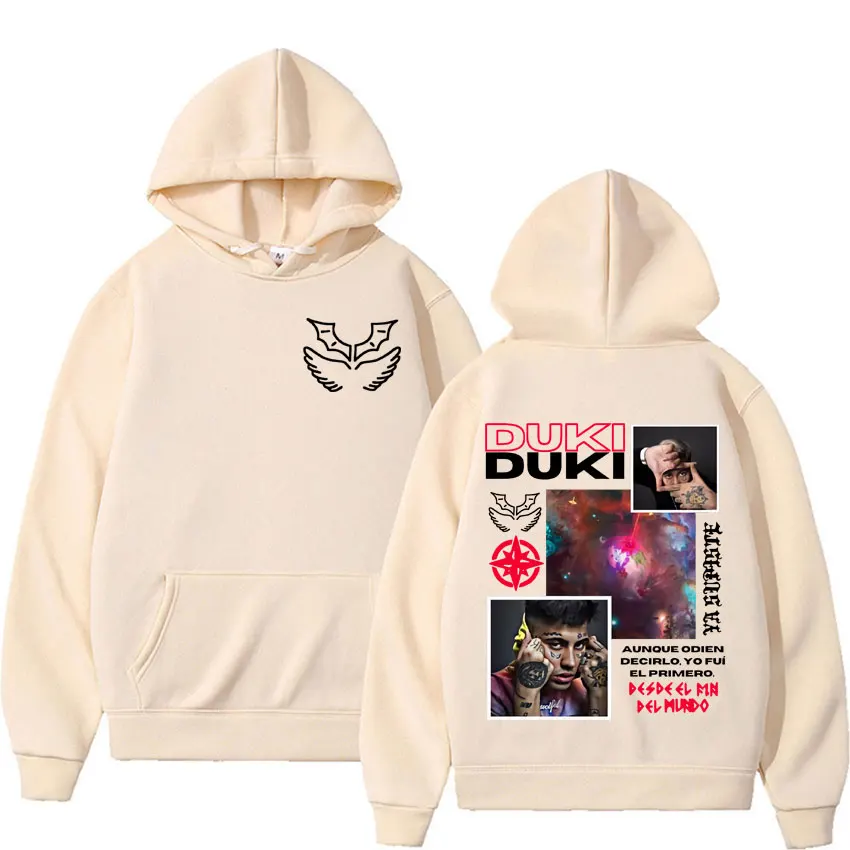 Rapper Duki Music Album Graphic Hoodies Vintage Hip Hop Oversized Sweatshirts Men Women Casual Fleece Hoodie Harajuku Streetwear