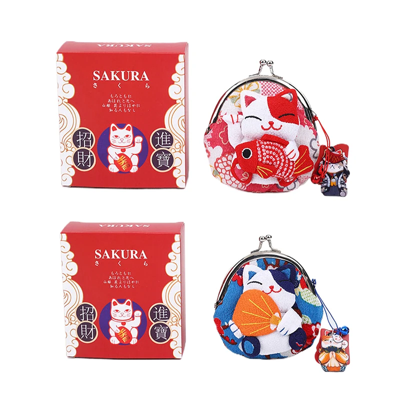Casual Japanese Style Maneki Neko Coin Purse Doll Wallets Lucky