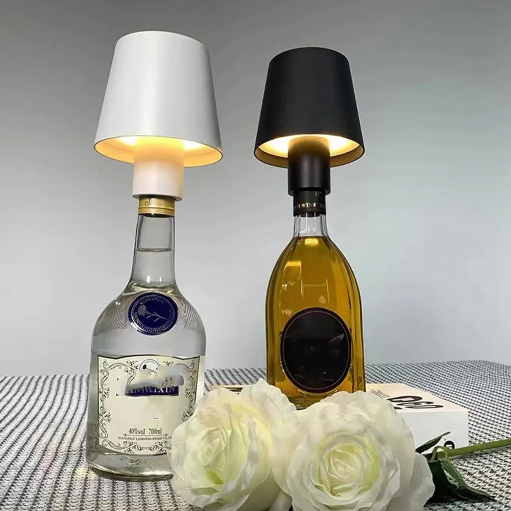 Romantic Valentines Day LED Desk Lamp For Love Atmosphere Wireless Wine Bottle Lamp Mushroom Lamp