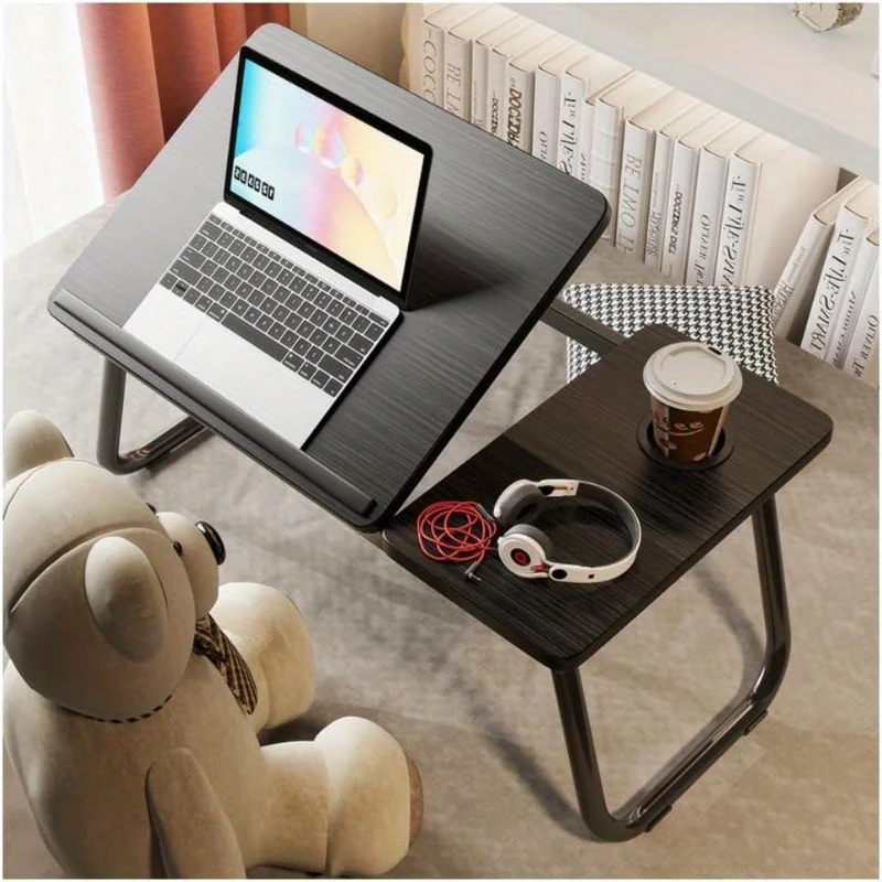 Foldable Small Table, Suitable for Bed and Sofa Gaming Laptop Desk, Adjustable, with IPad Stand,with Cup Holder,Office Furniture