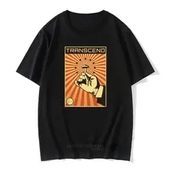 Transcend Funny Men Black Tshirt Retro Poster Graphic Tshirts Men Clothing Harajuku Mushroom Cartoon Tee Ropa Hombre Camisetas