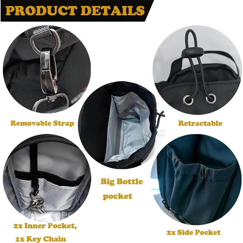 Large Capacity Magnetic Gym Bag with Phone Pocket, Portable Gym Bag, Water Bottle Pouch, Organizer, Gym Accessories image 3
