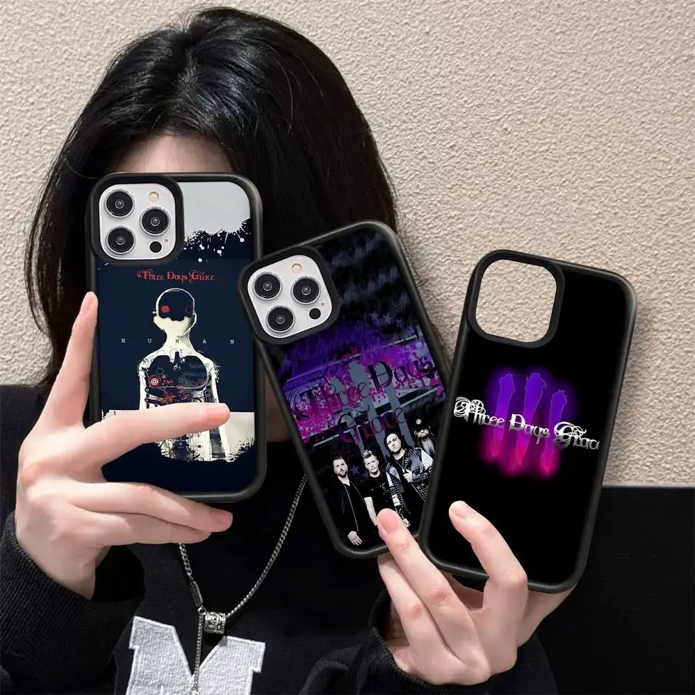 

Rock T-Three Days Grace Band PC+TPU Phone Case For IPhone 11 12 13 14 15 16 17 Plus Pro Max Cover