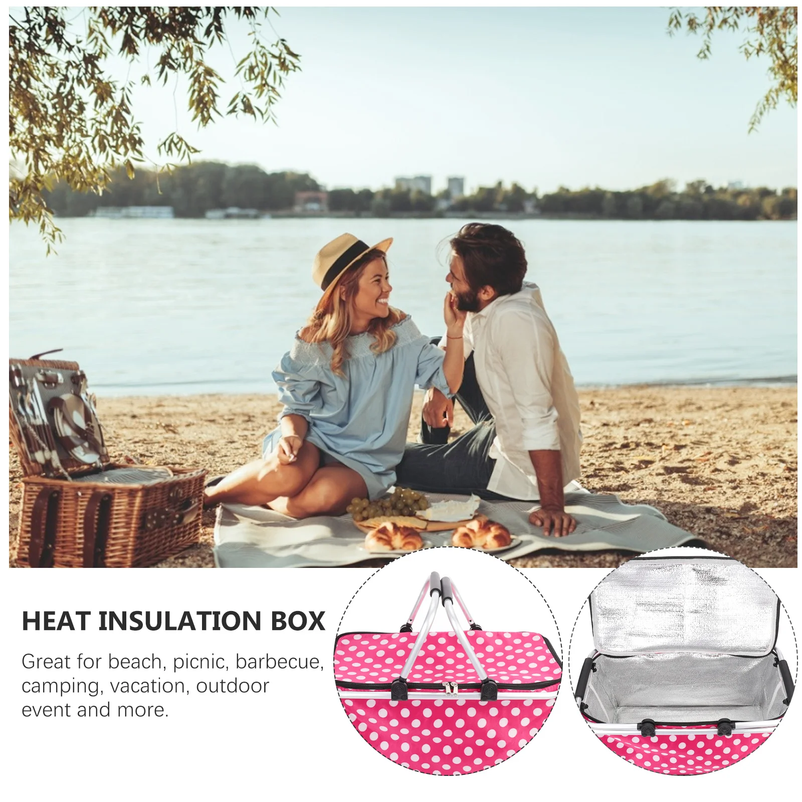 

Insulation Lunch Bag Portable Cooler Bag For Food Fresh Keep Warm Cold Foldable Reusable Bento Tote Picnic Beach Camping Outdoor
