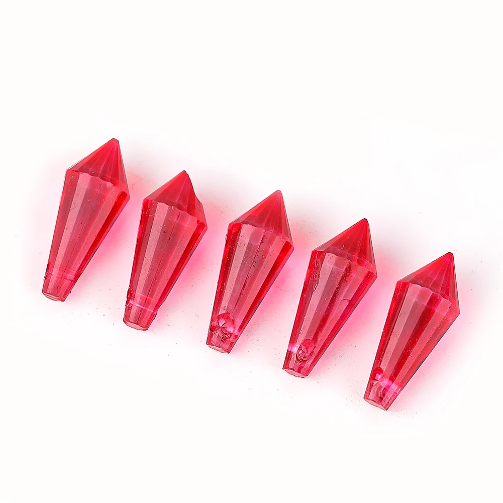 5pcs 20mm Red Branch Chandelier Crystal Glass Prism Replacement Rainbow Chandelier Candle Hanging Curtain DIY Accessories Decor