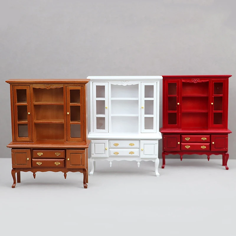 Multi Style Miniature Wooden Bookshelf Mini Cabinet Bedroom Furniture Kits Home & Living For 1:12 Dollhouse Toys Gift