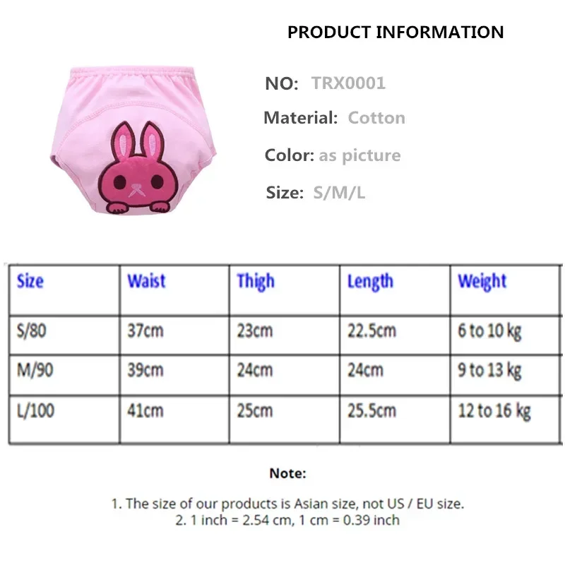 6pc/Lot Baby Training Pants Children Study Diaper Underwear/Infant Learning Panties Newborn 80/90/100