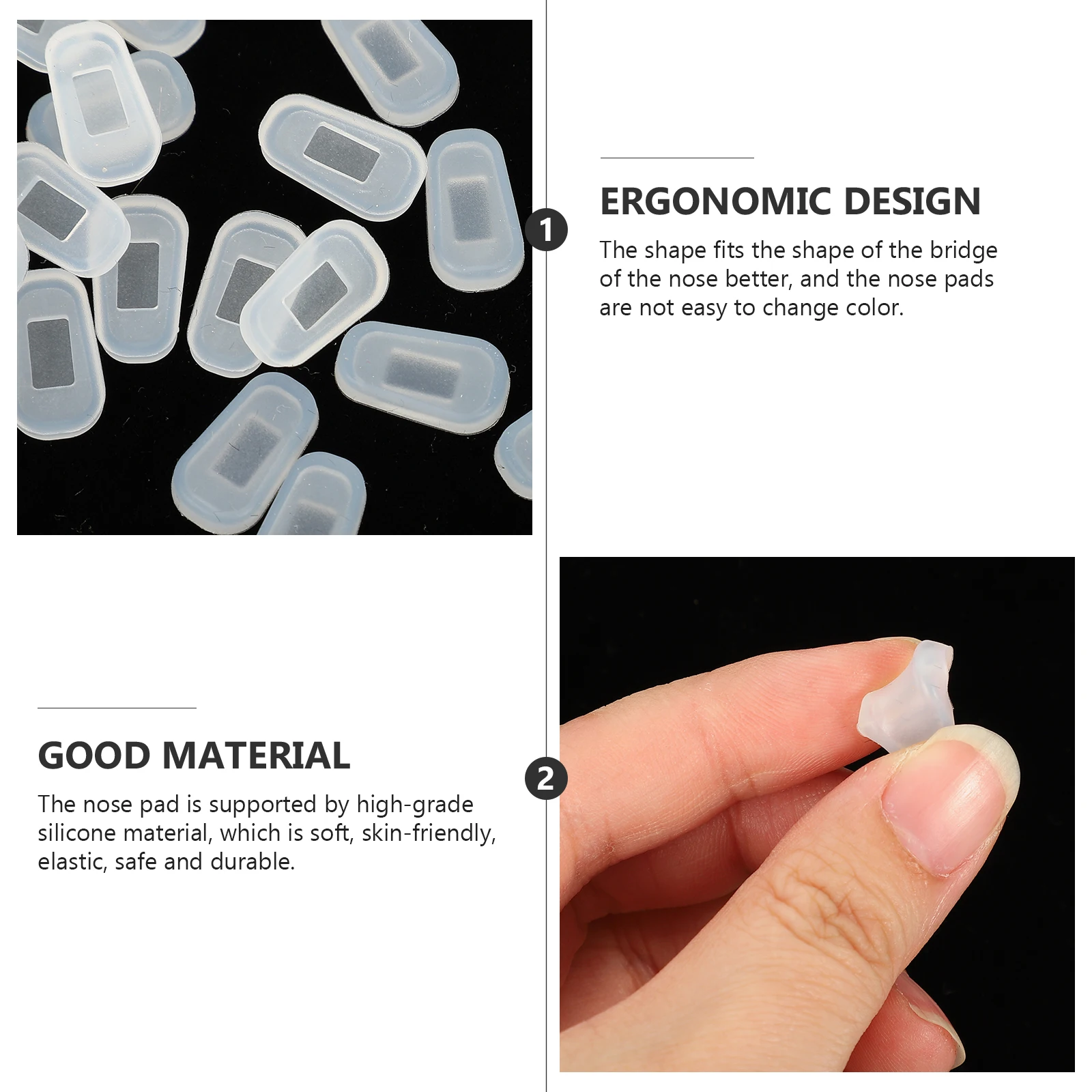

12 Pairs Eyeglass Pads for Nose Silicone Glasses Replacement Suite Gel