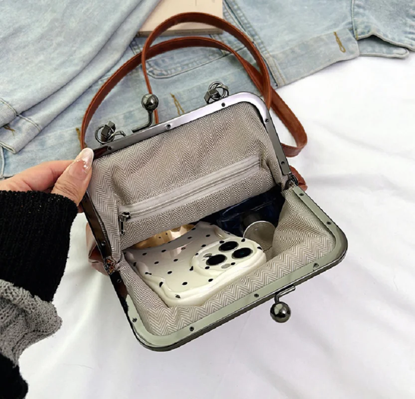 2025 New Fashion Vintage Soft Leather Cosmetic Bag Purse Women's Handbag Crossbody Shoulder Bags Evening Party Totes Wallet