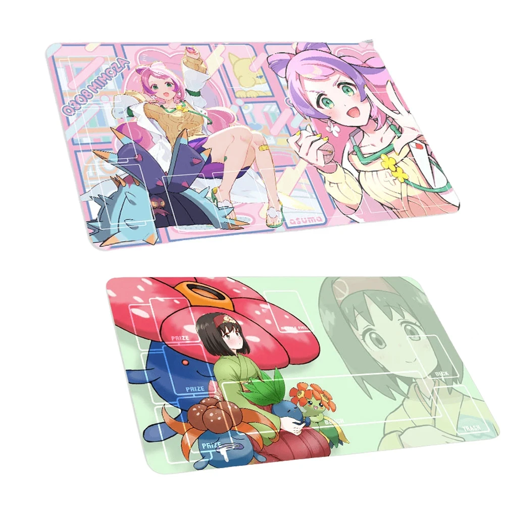 Anime Pokemon PTCG Trainer Iono Bellibolt Roxie Single Player Game Battle Card Pad Flannery Dedicated Game Battle Card Mat