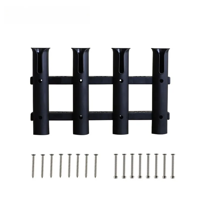 Suitable For Boat Yacht Fishing Rod Holder, 4-Tube ABS Nylon Removable Rod Rack, Marine Fishing Tackle Storage Bracket