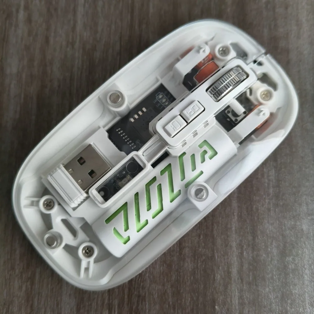 Ratón inalámbrico Bluetooth 2,4G, ratón inalámbrico transparente de modo Dual para ordenador portátil, ratón recargable silencioso de alta precisión para PC