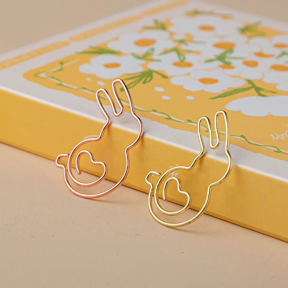 

30pcs Decorative Rabbit Paper Clips Cute Bunny Shape Clips For Office Files Photos Notes Small Adorable