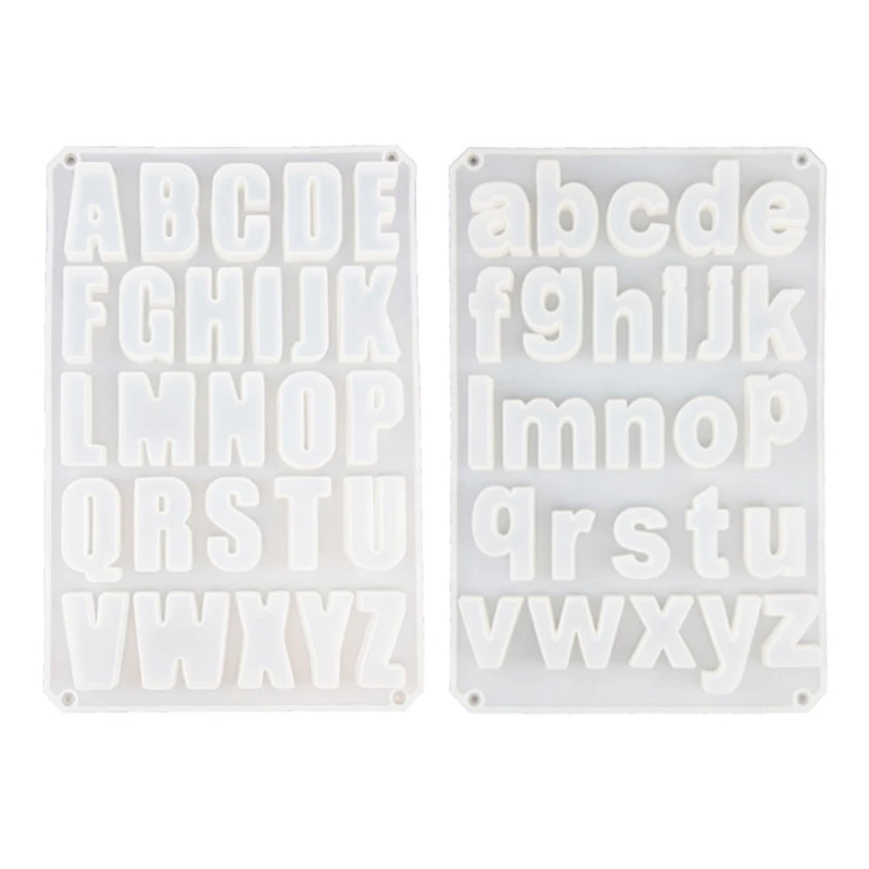 2Pcs Letters Keychain Silicone Epoxy Molds DIY Pendant Ornaments Crafting Mould 97QE