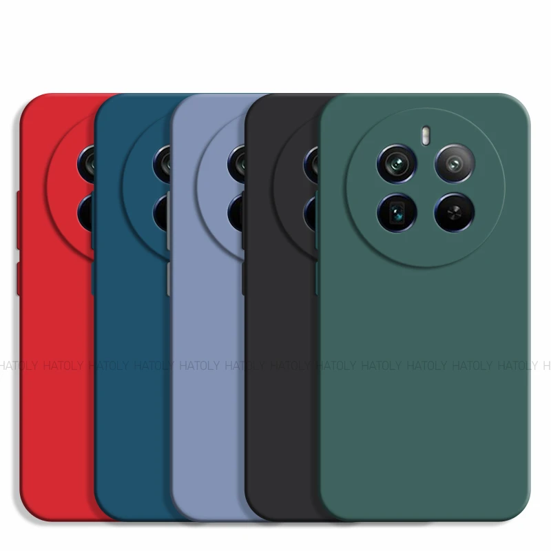 For Realme 12 Pro Case Realme 12 + Pro Plus 5G Cover Luxury Original TPU Shockproof Liquid Silicone Protective Phone Back Cover