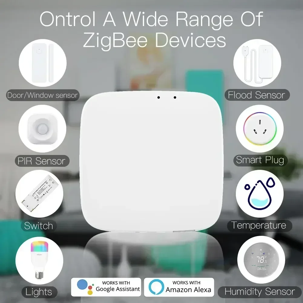 MOES Tuya ZigBee/BLE Hub de enlace inteligente puente de casa inteligente aplicación Smart Life control remoto inalámbrico funciona con Alexa Google