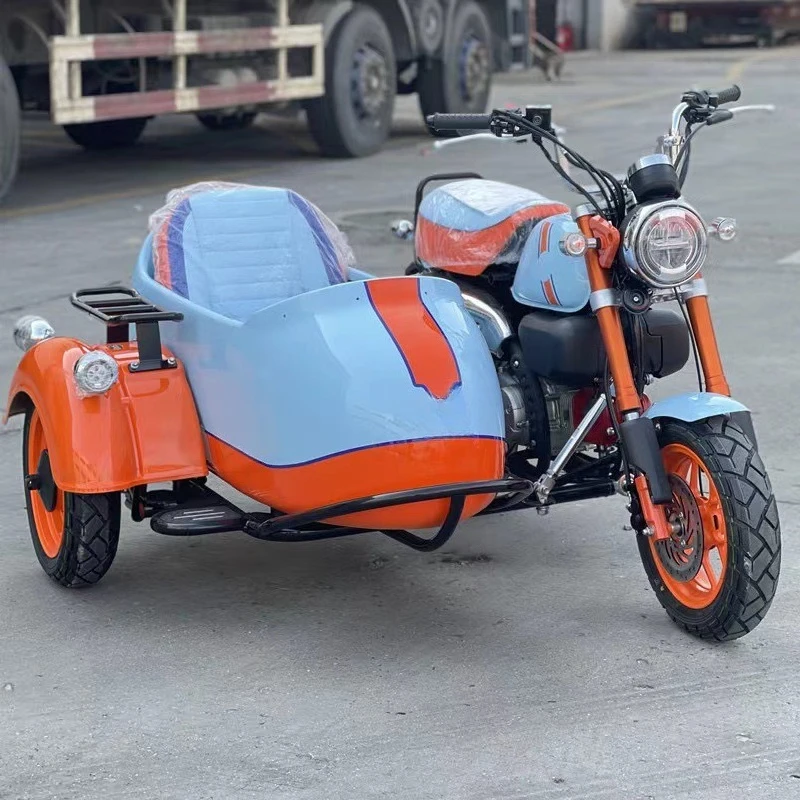 Little Turtle Electric Side Three-wheeled Motorcycle Retro Pedal Electric Vehicle Satchel Partial Three Wheels