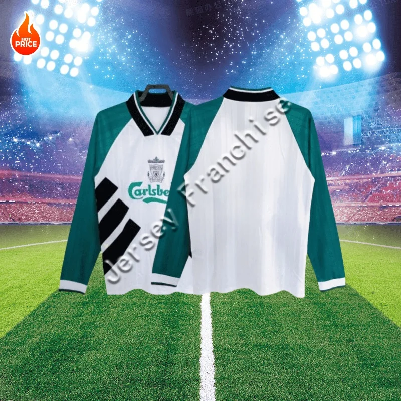 

New 93-95 Liverpool Style Retro Home Long Sleeve Fowler McManaman Red Classic Football Team Uniform Kids Adults Motorcycle
