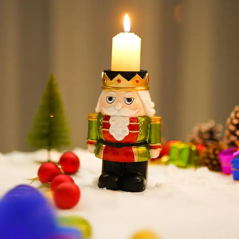

Candlestick Holder Christmas Resin Decoration for Home Living Room Tabletop Instagram Style Decor Accessories European Ornament