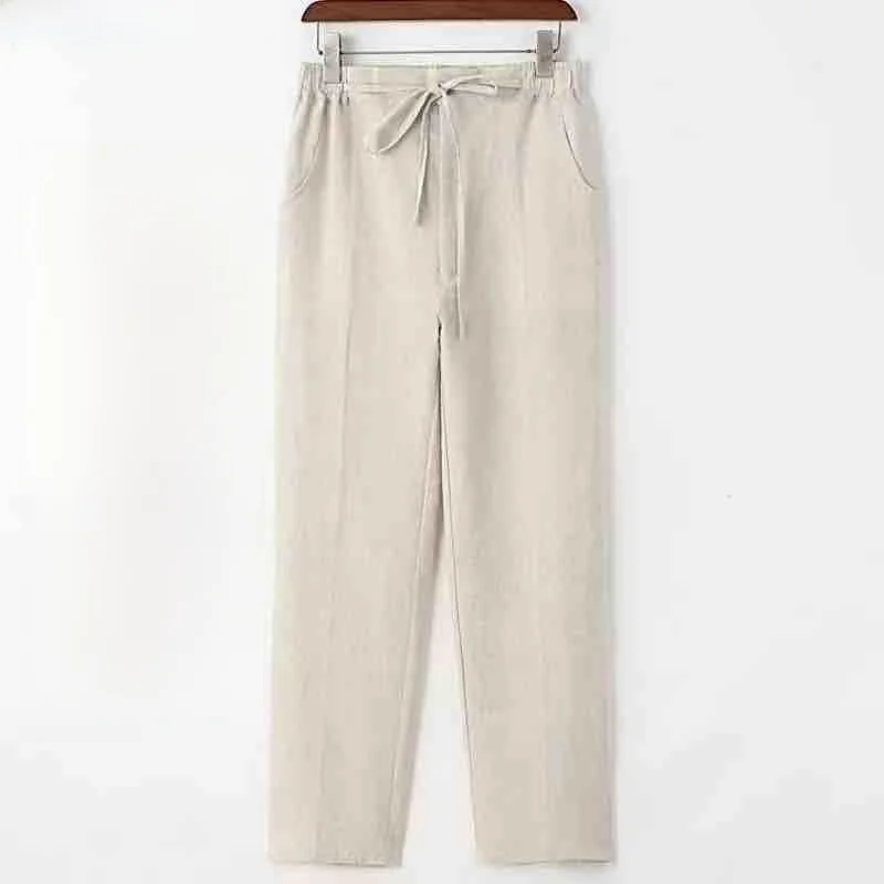 

Loose Casual Cotton Linen Men's Pants Straight Leg Summer New Sle Versatile Wide Leg Leisure Trousers Breathable Men's Trou...