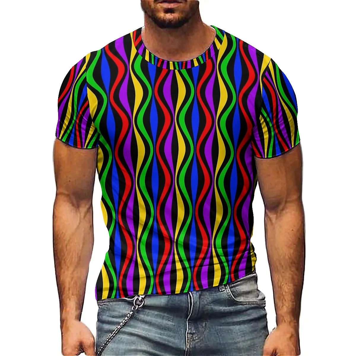 

Cool & Lightweight Outdoor Travel Men's 3D Printed Short-Sleeve T-Shirt - Crew Neck Casual Top