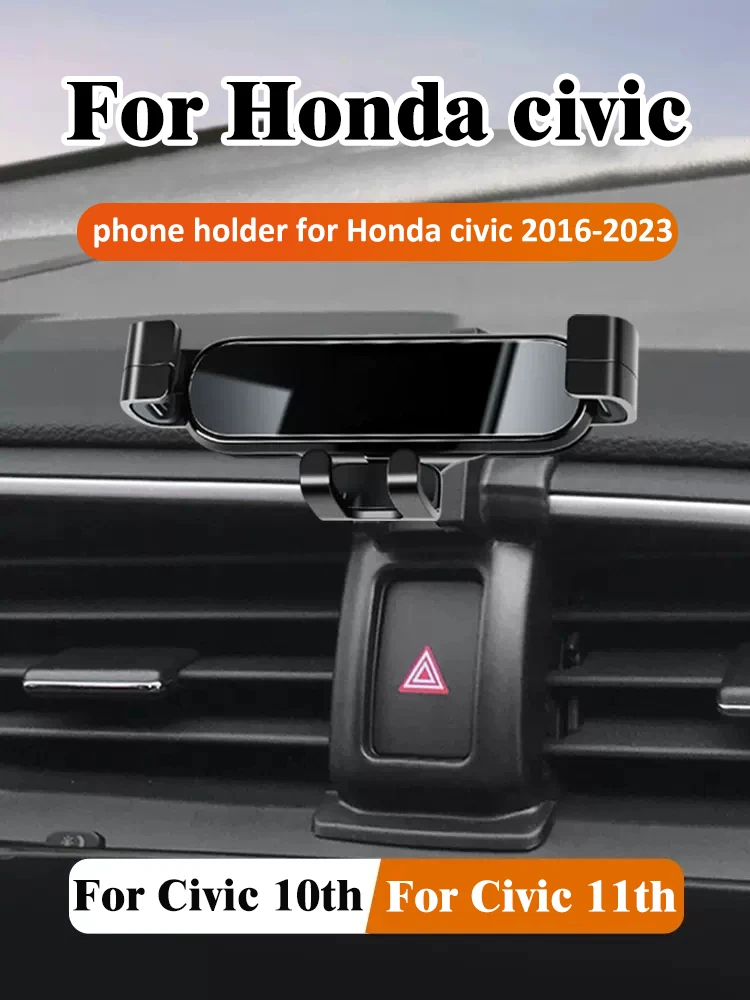 

Car Phone Holder For Honda Civic 2016-2023 10th&11th Car Styling Bracket GPS Stand Rotatable Support Mobile Accessories