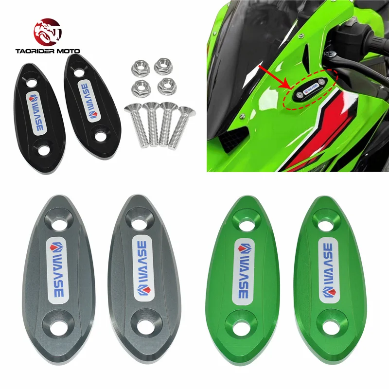 Rearview Mirrors Seat Decorative Cover Mirror Base For Kawasaki Ninja 250 250SL 300 400 650 ZX-6R ZX636 ZX6R ZX25R ZX-25R EX300