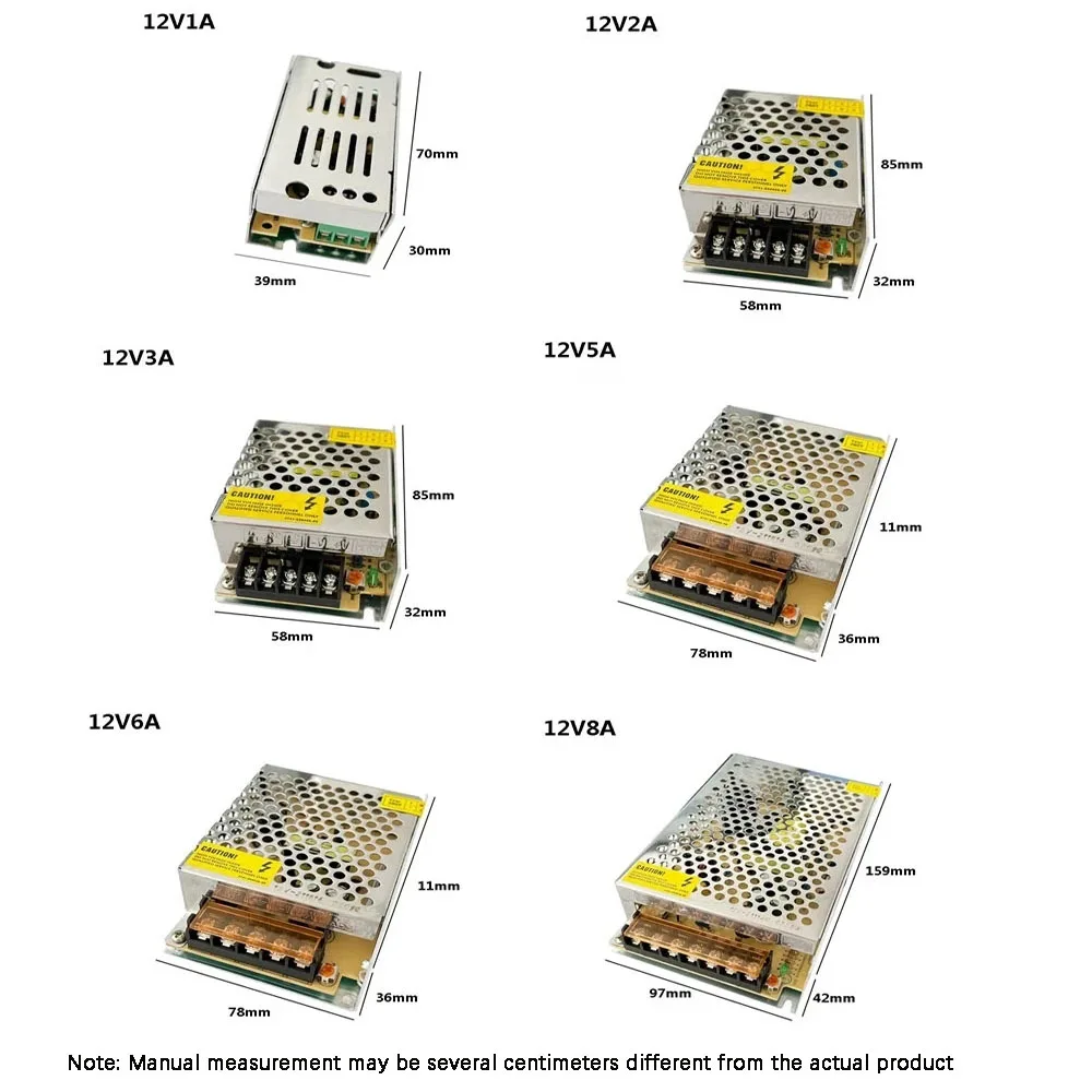 AC85-265V to 12 volt power supply 1A 2A 3A 5A 15A 20A 30A 40A 50A Driver for leds  Power Supply Adapter Lighting transformer