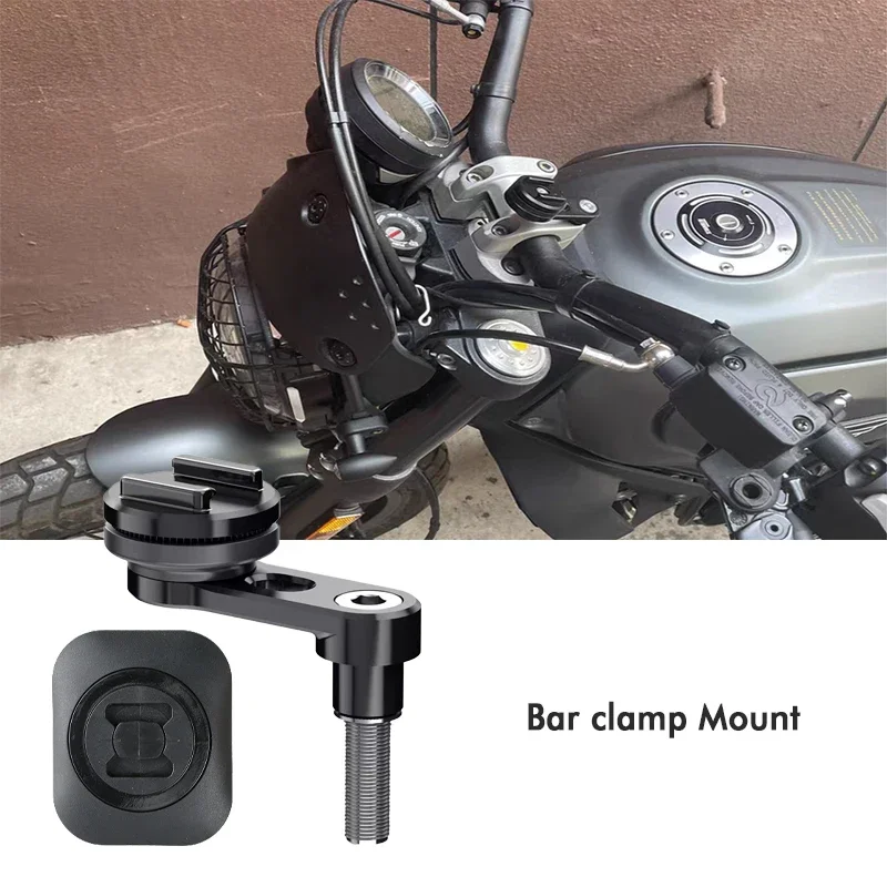 Motorcycle Phone Holder With Steel Clip And Smart Phone Holder For Quick Locking Equipped With M8 Screws And Adhesive Sticker