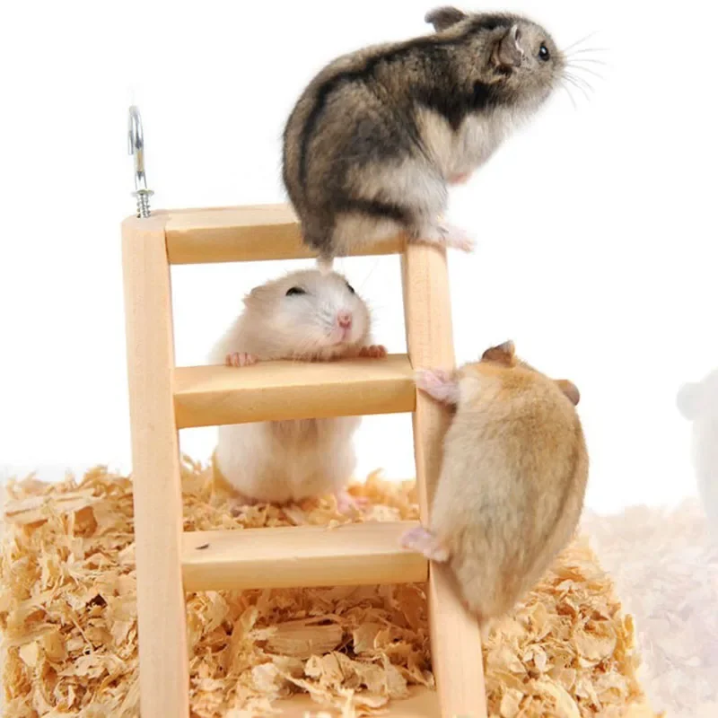 Hamster Ladder Natural Wooden Hamster Climbing Toy Small Pet Toys for Hamster Squirrel Guinea Pig Rat Small Animals Accessories