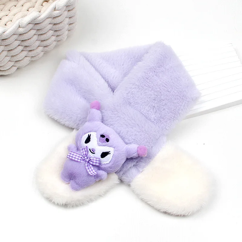 مرحبا كيتي الخريف والشتاء سانريو وشاح الأطفال الوالدين والطفل أفخم سميكة وشاح الطفل الكرتون النسخة الكورية وشاح دافئ