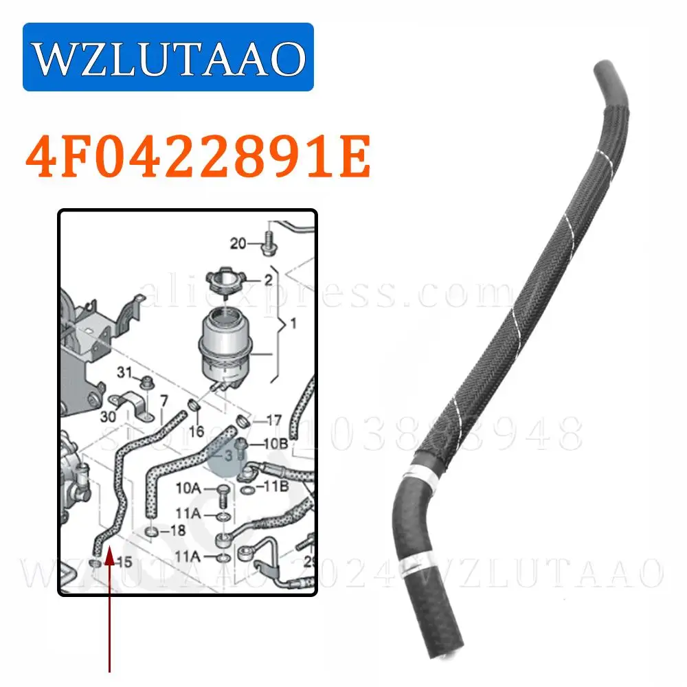 Power Steering Return Oil Hose to Oil Container 4F0422891E 4F0 422 891 E For Audi A6 , A6 Allroad C6 3.0 3.2 2006-2011