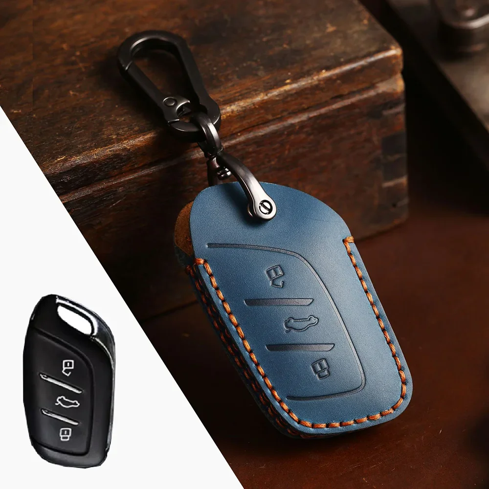 

1pc Genuine Leather Car Remote Smart Key Cover Case Holder Shell For MG ZS HS EV MG5 MG6 MG7 MG3 EZS EHS GS 2018 2019 2020 2021