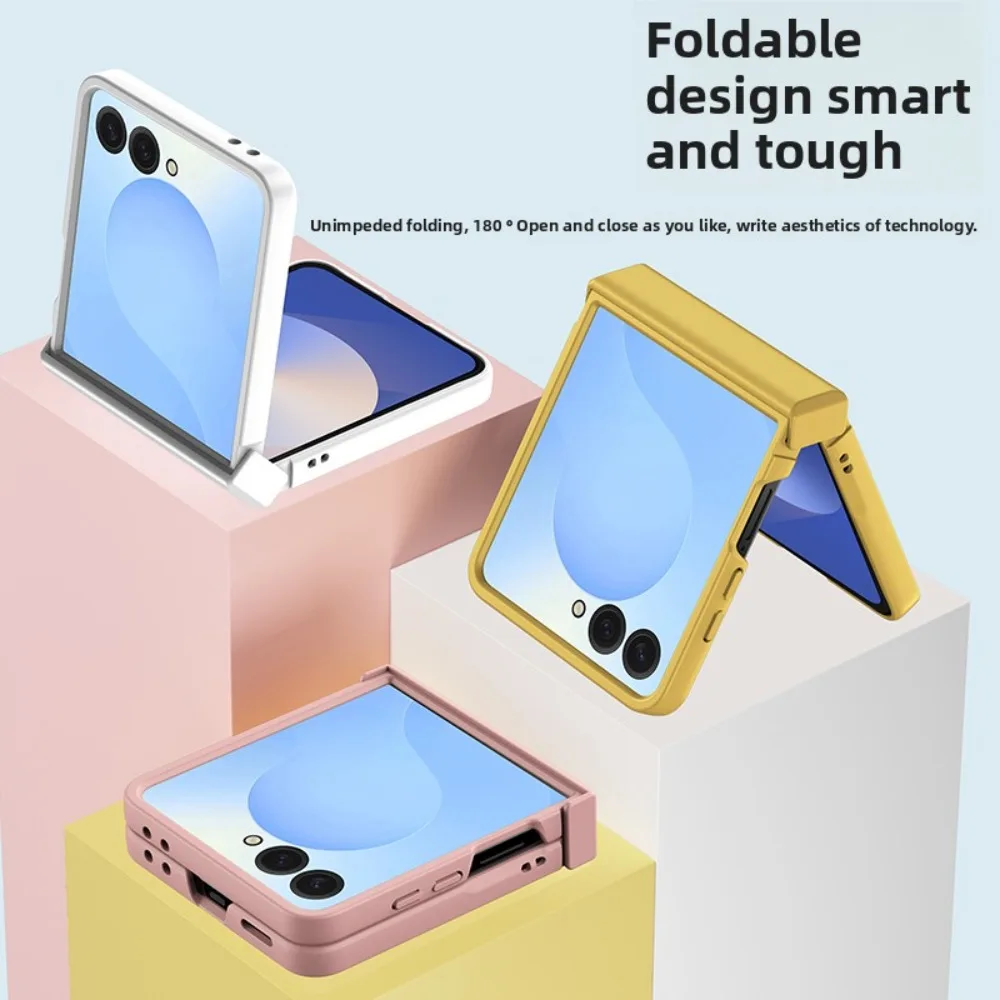 Fashion Candy Color Frosted Skin Feel Ultra Slim Folding Phone Case For Samsung Z Flip 8 7 FE 6 5 4 Anti-Drop Protect Back Cover