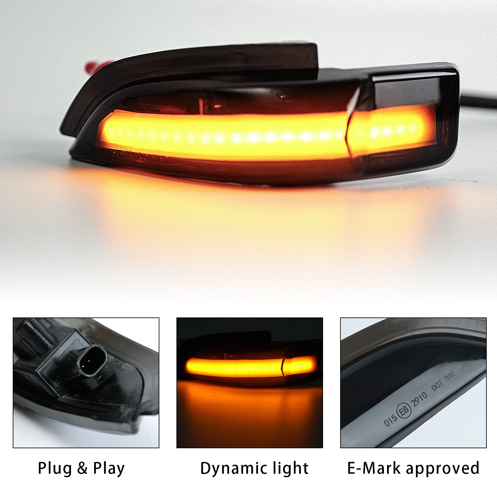 2x Car LED Amber Dynamic Rearview Mirror Light Turn Signal Indicator For Toyota Corolla Yaris XP130 Auris E180 Camry Prius 12V - view 4