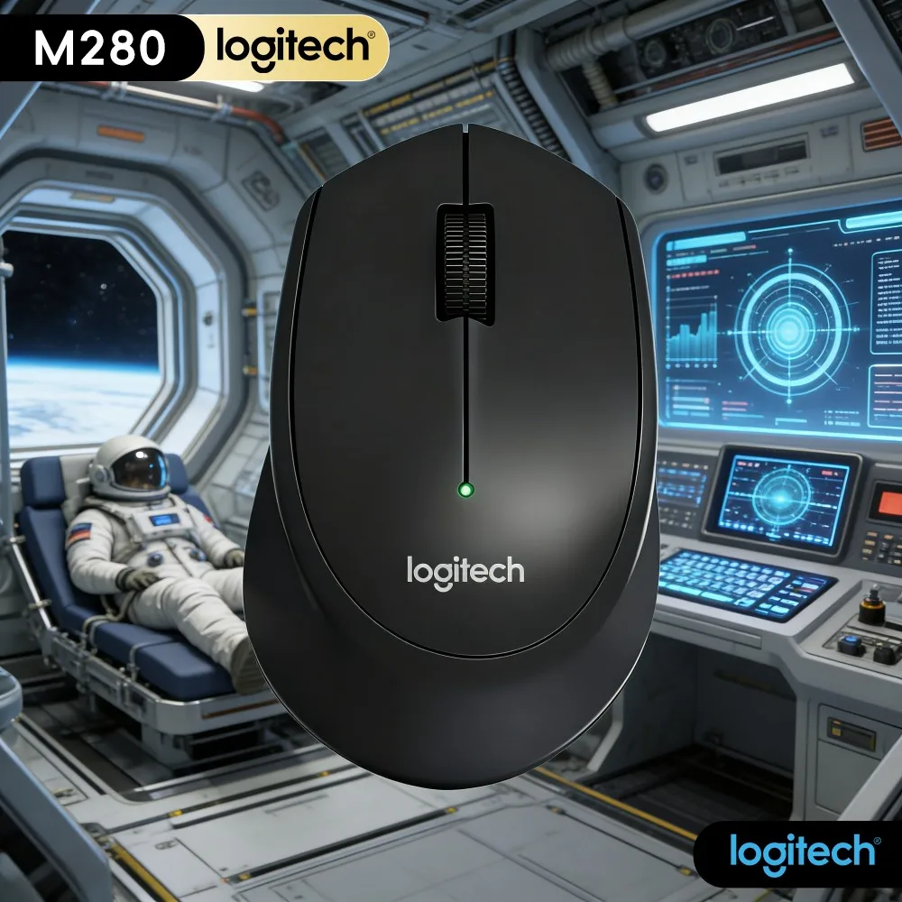 Logitech M280 Ergonomic Wireless Mouse 2.4Ghz 10M Range 18-Month Battery 1000 DPI For Windows Mac Linux